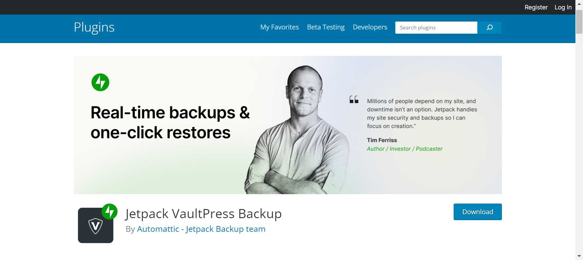 Jetpack VaultPress Backup