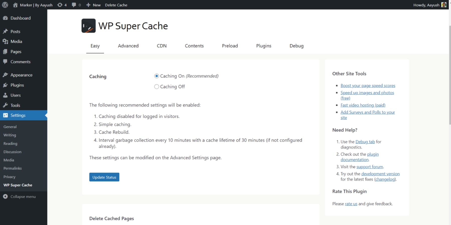 WP-Super-Caches-User-Interface