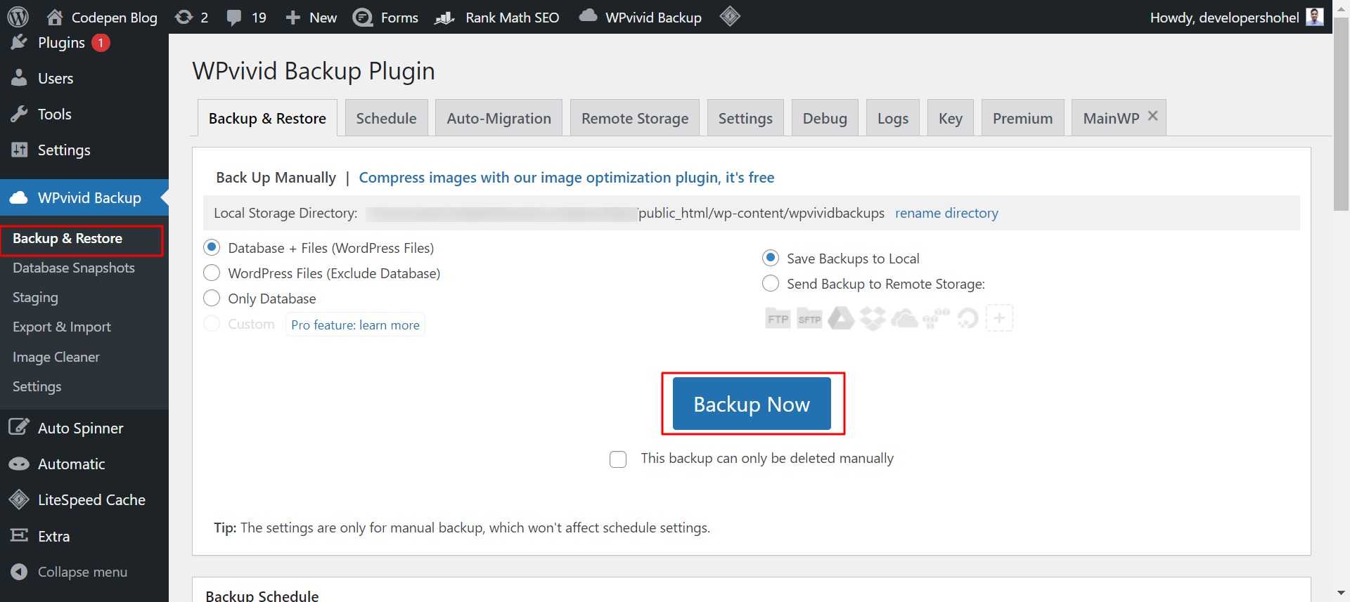 WPvivid-Backup