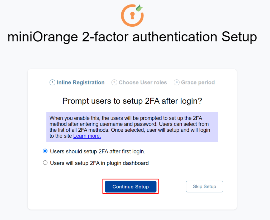 miniOrange-2FA-›-Setup-Wizard 2