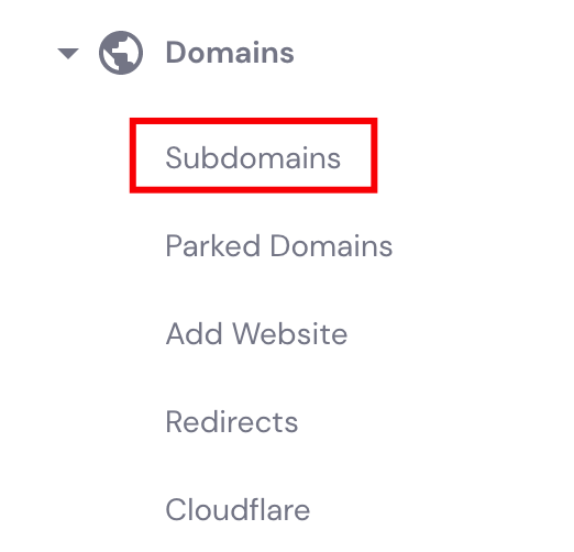 Subdomains