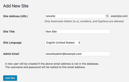 new site page