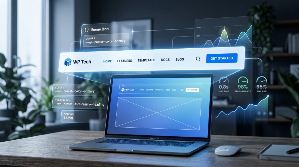 Custom Headers WordPress, block theme header, WordPress Site Editor, theme.json header, template parts